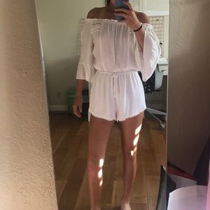 Off-the-Shoulder Romper | Topshop